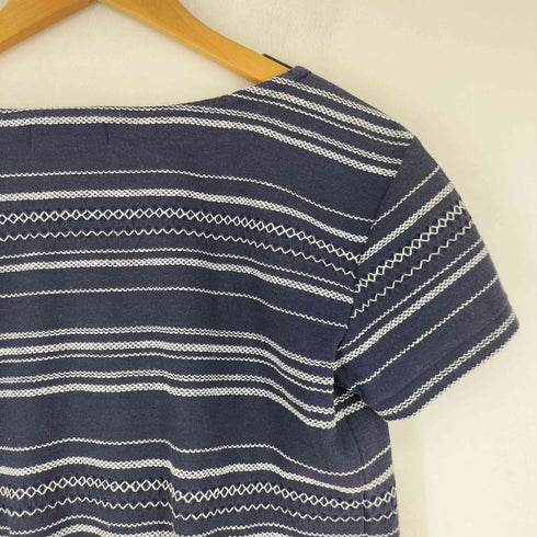 アイエスイッセイミヤケ I.S. ISSEY MIYAKE ボーダーデザイン S/S カットソー レディース