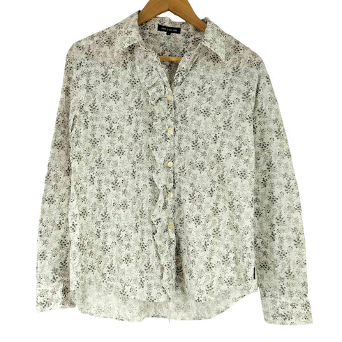 コムサ COMME CA 花柄 フリルデザイン シャツ レディース import:L