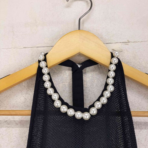 ボールジー BALLSEY パールメッシュコンビ Aラインロングワンピース レディース JPN:36