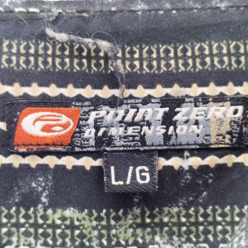 POINT ZERO 総柄ノーカラーシャツ street メンズ JPN:L