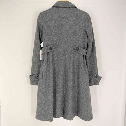 CASHMERE&WOOL カシミヤ混 比翼ボタン ステンカラーコート レディース 11AR