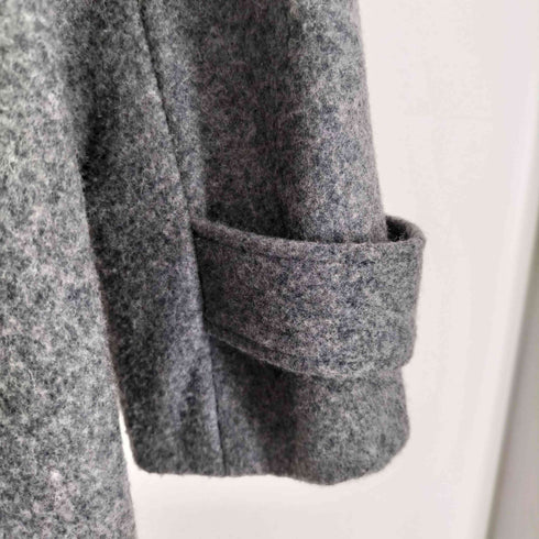 CASHMERE&WOOL カシミヤ混 比翼ボタン ステンカラーコート レディース 11AR