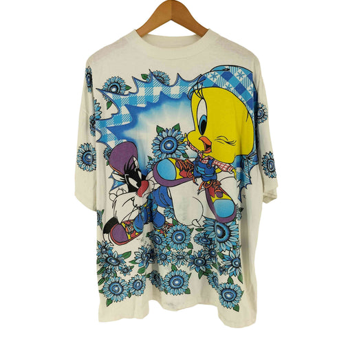 90S キャラクタープリント クルーネックTシャツ メンズ