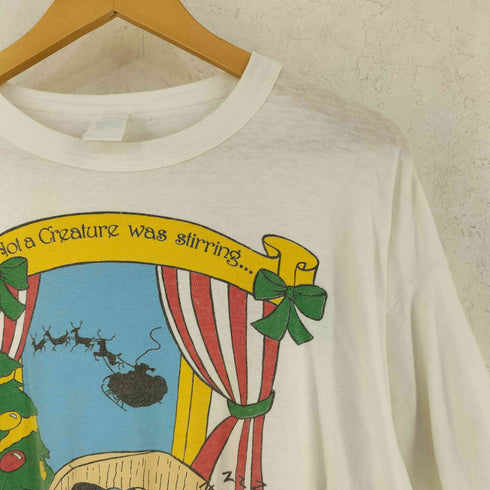 袖裾ダブル キャラクタープリント クルーネックTシャツ メンズ
