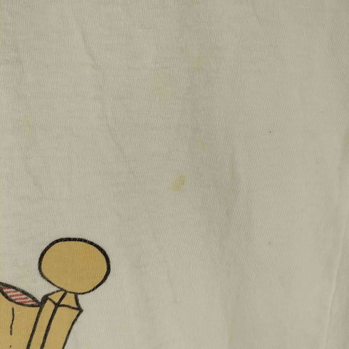 袖裾ダブル キャラクタープリント クルーネックTシャツ メンズ