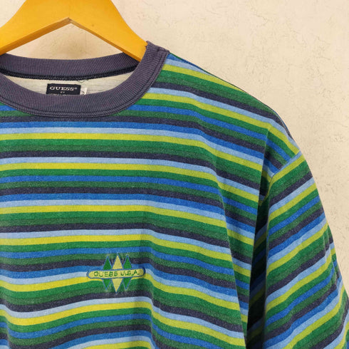 ゲス GUESS 90S USA製 ボーダー クルーネックTシャツ メンズ import:L