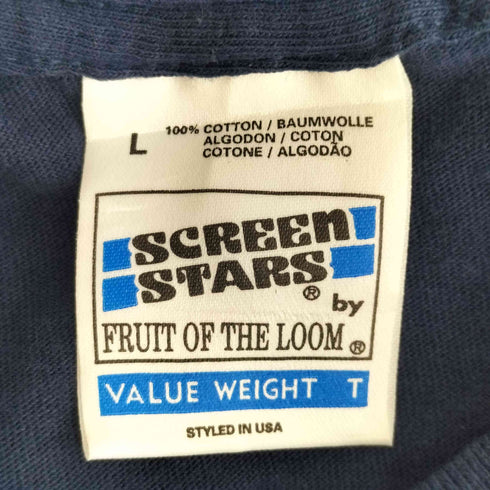 スクリーンスターズ SCREEN STARS 90S 袖裾シングル フィッシュプリント クルーネックTシャツ メンズ import:L