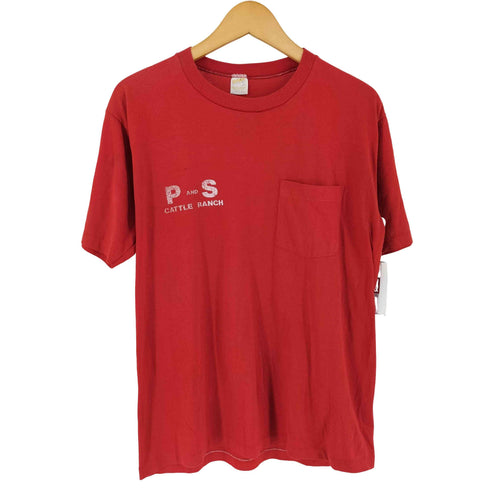 スポーツウエア Sportswear 70-80s 袖裾シングル プリントクルーネックTシャツ メンズ import:L