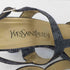 イヴサンローラン Yves Saint Laurent ブラッククロコダイル調ウェッジヒールサンダル レディース JPN:36