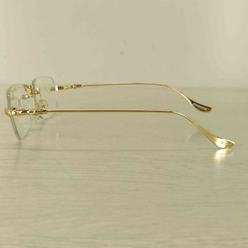 ADAM PATEK engraving rimless glasses メンズ