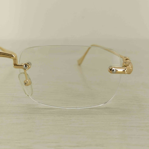ADAM PATEK engraving rimless glasses メンズ
