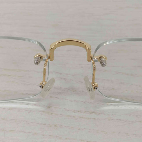ADAM PATEK engraving rimless glasses メンズ