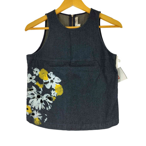 アルマーニジーンズ ARMANI JEANS フラワープリント デニムノースリーブブラウス レディース import:S