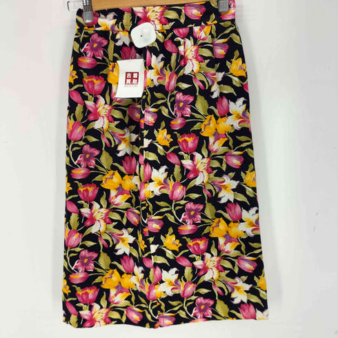 イヴサンローラン Yves Saint Laurent フラワープリント ノーカラージャケット スカートセットアップ レディース M