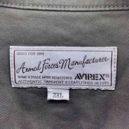 アヴィレックス AVIREX ファティーグ カーキ シャツ メンズ 2XL