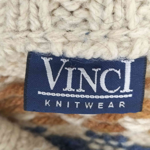 VINCI ボーダー 総柄 クルーネックニット メンズ import:L