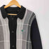 Come To My Church OG Knit Cardigan ロゴ刺繍 パネル チェック 襟付き ポロ ニット カーディガン メンズ import:M