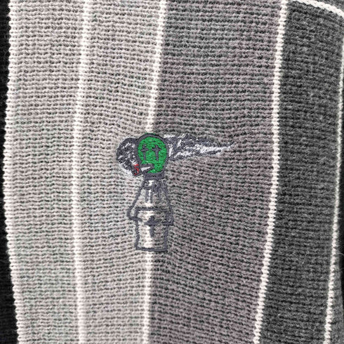 Come To My Church OG Knit Cardigan ロゴ刺繍 パネル チェック 襟付き ポロ ニット カーディガン メンズ import:M