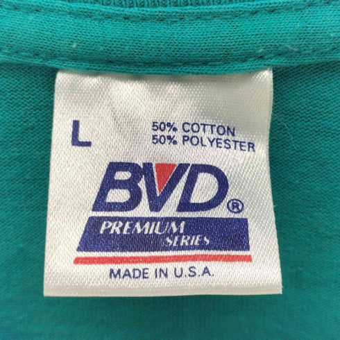 BVD 80S ボディ USA製 OLD 無地 ブランク S/S ポケット Tシャツ 裾袖シングル メンズ import:L