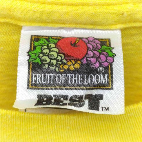 フルーツオブザルーム FRUIT OF THE LOOM BEST 90S ボディ USA製 OLD S/S プリント ボックス Tシャツ 裾袖シングル 短丈 メンズ import:M