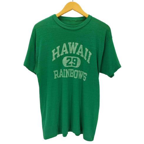 80S ボディ OLD 3段 カプセル プリント S/S カレッジ Tシャツ 裾袖シングル メンズ