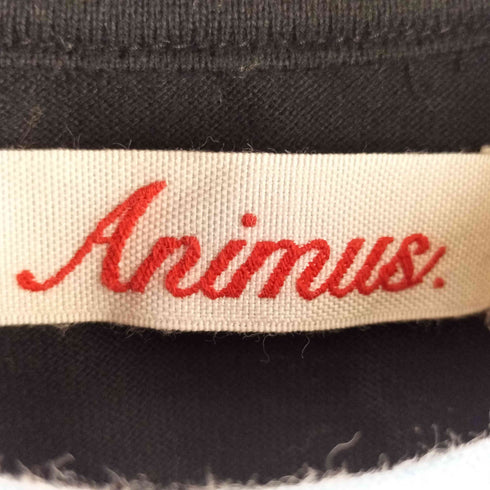Animus. ショート丈 プリント リンガーTシャツ レディース