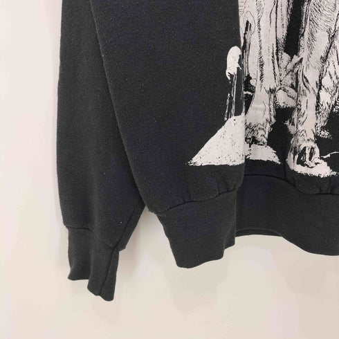 フルーツオブザルーム FRUIT OF THE LOOM 90s カナダ製 オオカミ 袖 両面 プリント クルーネックスウェット メンズ import:L