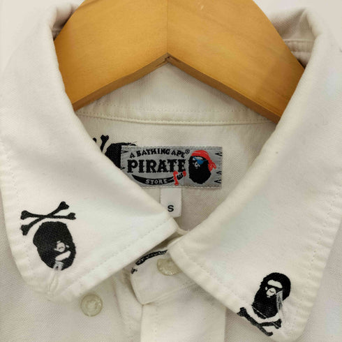 アベイシングエイプ A BATHING APE クロスボーン ロゴ 総柄 シングルポケット 半袖 シャツ メンズ JPN:S