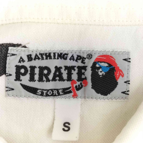 アベイシングエイプ A BATHING APE クロスボーン ロゴ 総柄 シングルポケット 半袖 シャツ メンズ JPN:S