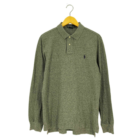 ポロバイラルフローレン Polo by RALPH LAUREN CUSTOM FIT スモールポニー刺繍 L/S ポリシャツ メンズ import:XL