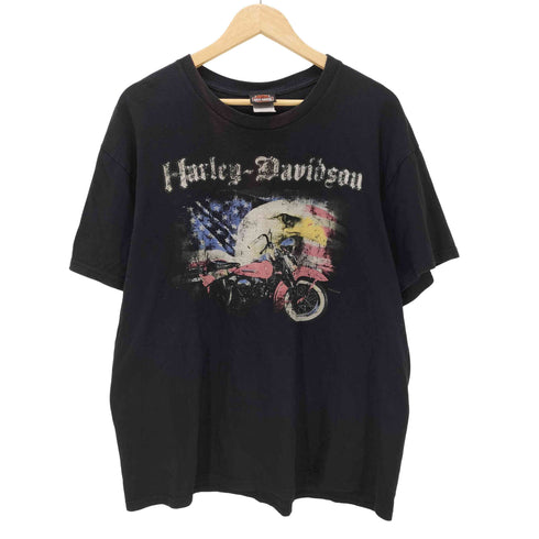 ハーレーダビッドソン HARLEY-DAVIDSON USA製 イーグル バイク 両面 プリント コピーライト 2012-2014 Tシャツ メンズ import:XL