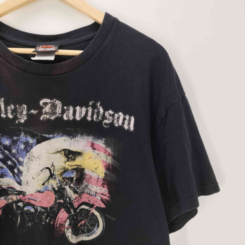 ハーレーダビッドソン HARLEY-DAVIDSON USA製 イーグル バイク 両面 プリント コピーライト 2012-2014 Tシャツ メンズ import:XL