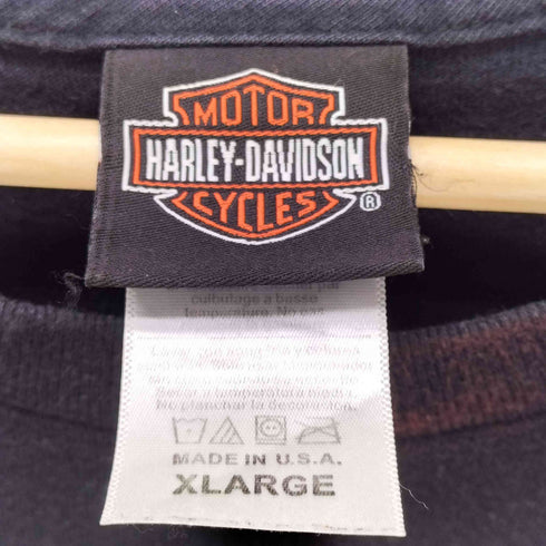 ハーレーダビッドソン HARLEY-DAVIDSON USA製 イーグル バイク 両面 プリント コピーライト 2012-2014 Tシャツ メンズ import:XL