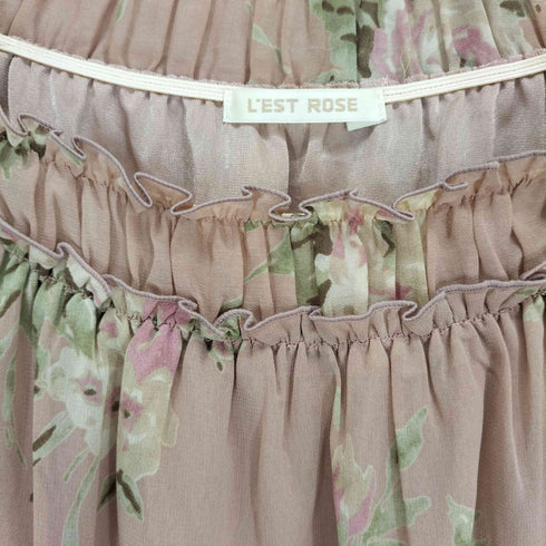 L'EST ROSE 花柄 フリル シフォンワンピース elegance レディース 2