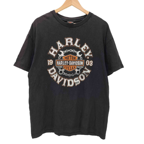 ハーレーダビッドソン HARLEY-DAVIDSON コピーライト 2019 BOWLING GREEN KENTUCKY 両面 プリント Tシャツ S/S カットソー メンズ import:XL