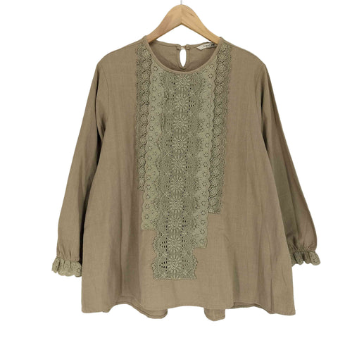 2 story giny ロングスリーブ センターレースブラウス Select レディース