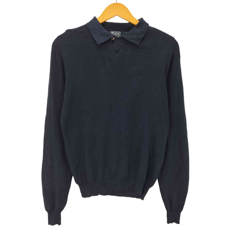 ポロバイラルフローレン Polo by RALPH LAUREN 90s スキッパー シャツ 長袖 ポロ シャツ シルクコットン ポニー無し メンズ import:M