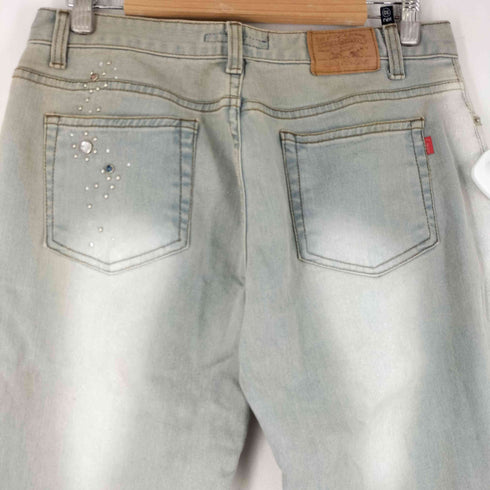 HOT PEPPER JEANS ラインストーン加工 ラメ フレアデニムパンツ Y2K レディース US:30