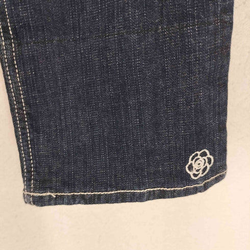 アンドラブマサミサトミ &love MASAMI SATOMI カメリア刺繍 ウエストサイドゴム クロップドデニムパンツ Y2K レディース 64-91