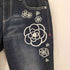 アンドラブマサミサトミ &love MASAMI SATOMI カメリア刺繍 ウエストサイドゴム クロップドデニムパンツ Y2K レディース 64-91