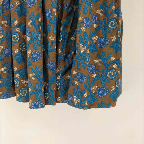 PECK&PECK 50S フラワープリント 総柄 プリーツスカート レディース
