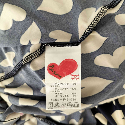 アンドラブマサミサトミ &love MASAMI SATOMI ハート柄 フリル ティアード ワンピース レディース L