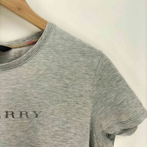 バーバリーロンドン BURBERRY LONDON ホースマークロゴ フォント 襟ノバチェック S/S Tシャツ ピチT Y2K レディース 1