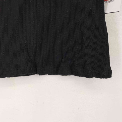 ポールスチュアート Paul Stuart レース装飾 リブ ヘンリーネック Tシャツ レディース US:10