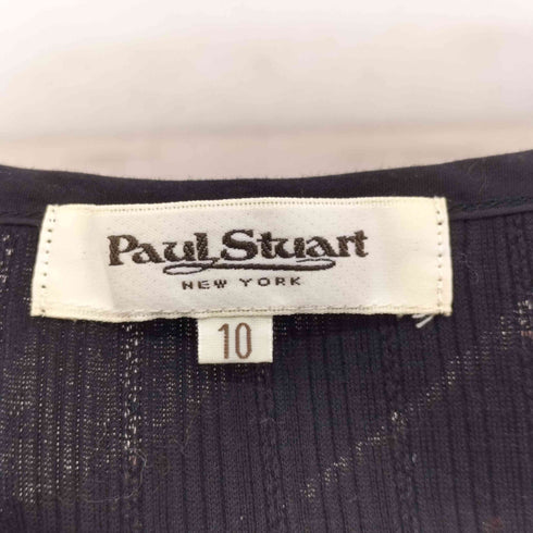 ポールスチュアート Paul Stuart レース装飾 リブ ヘンリーネック Tシャツ レディース US:10