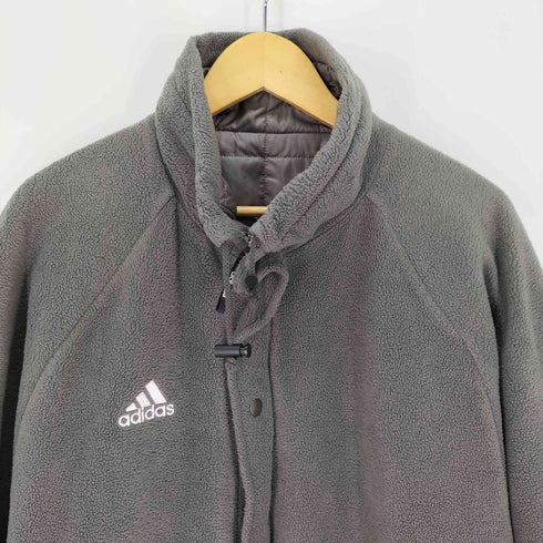 アディダス adidas デサント製 フリース×キルティング リバーシブル ジャケット スタンドネック メンズ O