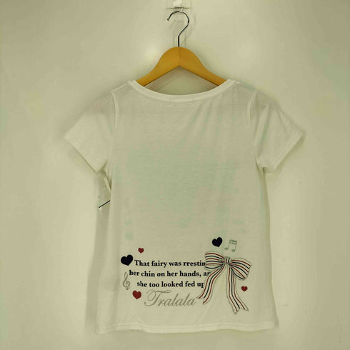 TRALALA リボン ハート ラメプリント Tシャツ y2k レディース FREE