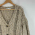 ザラ ZARA CAMEL V-NECK CABLE KNIT COAT LONG CARDIGAN レディース JPN:L