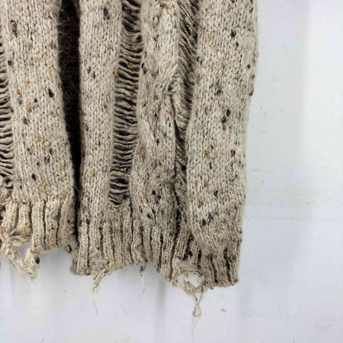 ザラ ZARA CAMEL V-NECK CABLE KNIT COAT LONG CARDIGAN レディース JPN:L