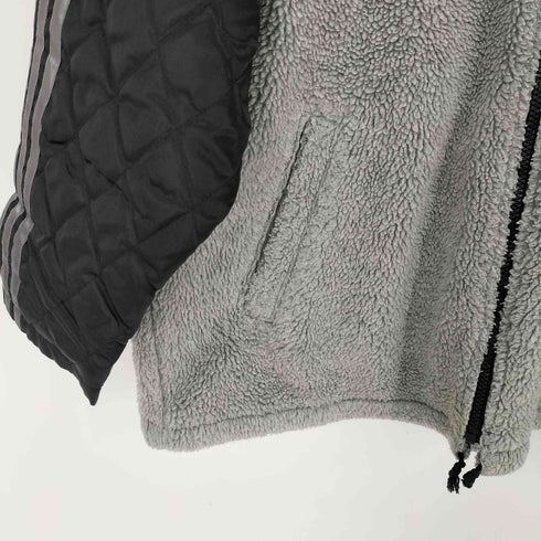 アディダス adidas デサント製 袖キルティング切替 フリースジャケット メンズ M-L